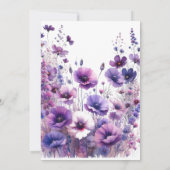 Invitation Nourriture d'anniversaire Fleurs aquarelles violet (Dos)