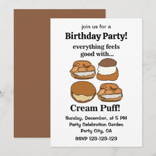 Invitation Nourriture de gâteau à la crème Fête d'anniversair