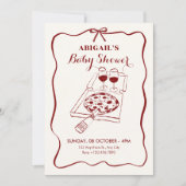 Invitation Nourriture et boisson pizza vin (Devant)