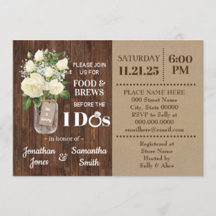 Invitation Nourriture et brasserie avant de faire mariage cam