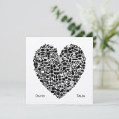 Invitation Nourriture gourmande Coeur Gold Coup de mariage In (Debout devant)