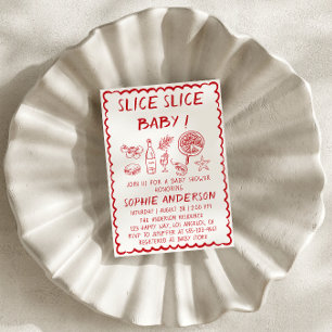 Invitation Nourriture italienne Tranche Tranche Bébé Pizza Fê