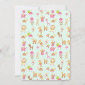 Invitation Nourriture mignonne Animaux Motifs Anniversaire (Dos)