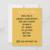 Invitation Nourriture Musique Et Danse Cool Fête Des Chats (Dos)