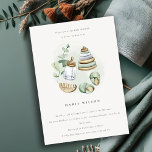 Invitation Nourriture pour bébé mignonne Baby shower vert ess<br><div class="desc">Pour toute autre personnalisation ou tout autre élément correspondant,  n'hésitez pas à me contacter à l'adresse yellowfebstudio@gmail.com</div>