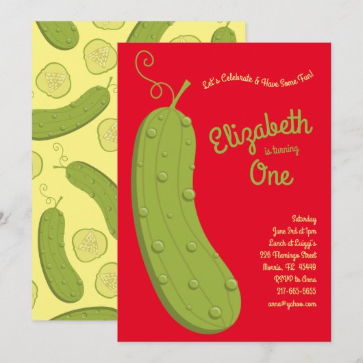 Invitation Nourriture pour enfants 1er anniversaire (Devant / Derrière)