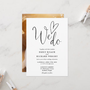 Invitation Nous Aimons Coeur Photo Mariage noir et blanc