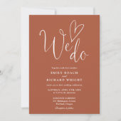 Invitation Nous aimons Coeur Photo Terracotta Mariage (Devant)