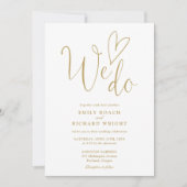 Invitation Nous Aimons Coeur Script Élégant Mariage Or (Devant)