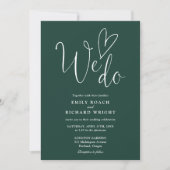 Invitation Nous aimons Coeur Script Emerald Green Mariage (Devant)