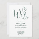 Invitation Nous aimons Coeur Script Emerald Green Mariage (Devant)