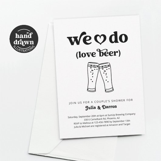 Invitation Nous aimons les couples de bières Fiançailles Wedd