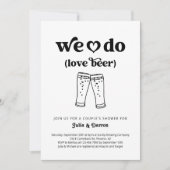 Invitation Nous aimons les couples de bières Fiançailles Wedd (Devant)