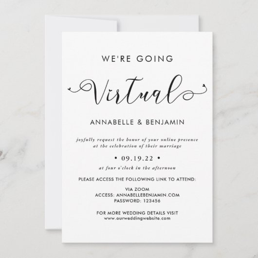 Invitation Nous allons faire une photo Mariage virtuelle (Devant)