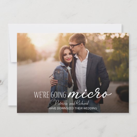 Invitation Nous allons micro-réduire l'annonce de mariage (Devant)
