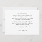 Invitation Nous allons micro-réduire l'annonce de mariage (Dos)