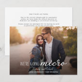 Invitation Nous allons micro-réduire l'annonce de mariage (Devant / Derrière)