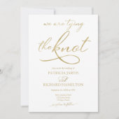 Invitation Nous Attachons Le Nœud Écriture De Mariage En Feui (Devant)