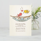 Invitation Nous attendons l'invitation Baby shower des couple (Debout devant)