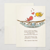 Invitation Nous attendons l'invitation Baby shower des couple (Devant / Derrière)