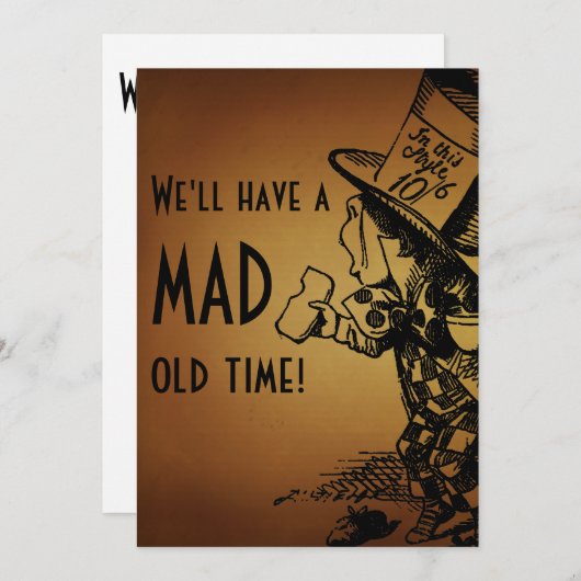 Invitation Nous aurons un ancien fol ! (Chapelier fou) (Devant / Derrière)