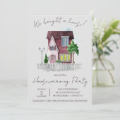 Invitation Nous avons acheté une maison ! Cute Aquarelle Ména (Debout devant)