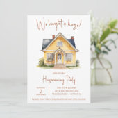 Invitation Nous avons acheté une maison ! Cute Aquarelle Ména (Debout devant)