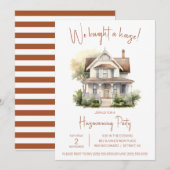 Invitation Nous avons acheté une maison ! Cute Aquarelle Ména (Devant / Derrière)