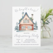 Invitation Nous avons acheté une maison ! Cute Aquarelle Ména (Debout devant)