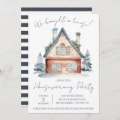 Invitation Nous avons acheté une maison ! Cute Aquarelle Ména (Devant / Derrière)