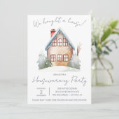 Invitation Nous avons acheté une maison ! Cute Aquarelle Ména (Debout devant)