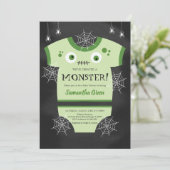 Invitation Nous avons créé un Baby shower Monster (Debout devant)