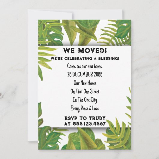 Invitation Nous avons déménagé à la maison Bénédiction d'une  (Devant)