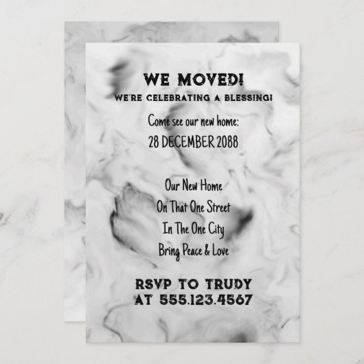 Invitation Nous avons déménagé à la maison Bénédiction d'une  (Devant / Derrière)