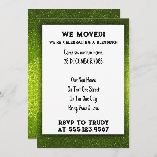 Invitation Nous avons déménagé à la maison Bénédiction d'une  (Devant / Derrière)