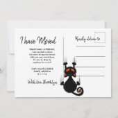 Invitation Nous avons déménagé | Cute chat noir (Dos)