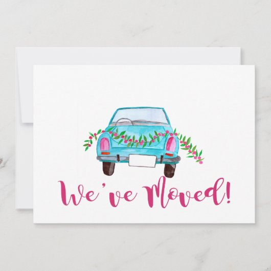 Invitation Nous avons déménagé la voiture de Noël classique (Devant)