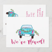 Invitation Nous avons déménagé la voiture de Noël classique (Devant / Derrière)