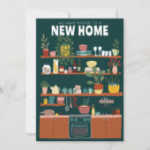 Invitation Nous Avons Déplacé Adresse Changer Cute Kitchen Ar (Devant)