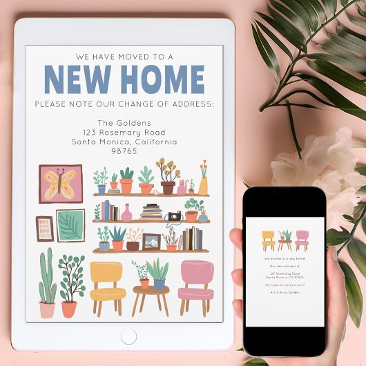 Invitation Nous Avons Déplacé Adresse Changer Cute Livingroom