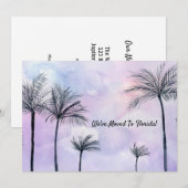 Invitation Nous avons déplacé Aquarelle Palmiers Coucher de s (Devant / Derrière)