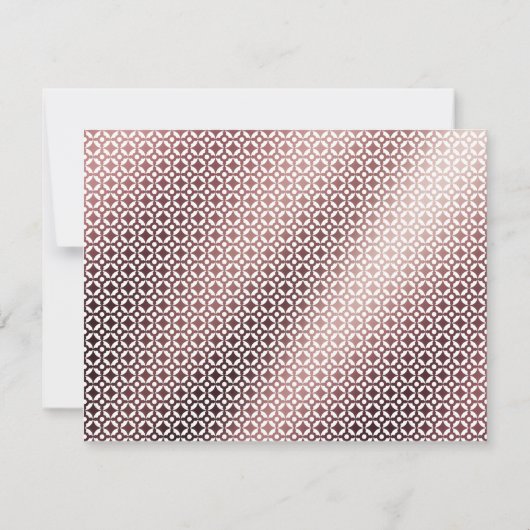 Invitation Nous avons déplacé écriture manuscrite Rose Motif (Dos)