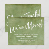 Invitation Nous avons déplacé la typographie Green Grunge Fai (Devant / Derrière)