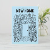 Invitation Nous avons déplacé l'adresse Changer porte de jard (Debout devant)