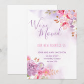 Invitation Nous avons déplacé l'aquarelle florale (Devant / Derrière)