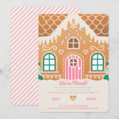 Invitation Nous avons déplacé Pain d'épices rose (Devant / Derrière)