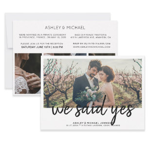 Invitation NOUS AVONS DIT OUI Mariage intime 4 Séance photo