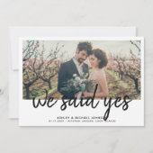 Invitation NOUS AVONS DIT OUI | Mariage Intime pour une Récep (Devant)