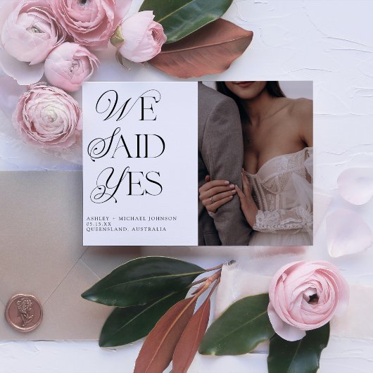 Invitation Nous Avons Dit Oui Photo Mariage Réception QR Code