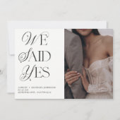 Invitation Nous Avons Dit Oui Photo Mariage Réception QR Code (Devant)